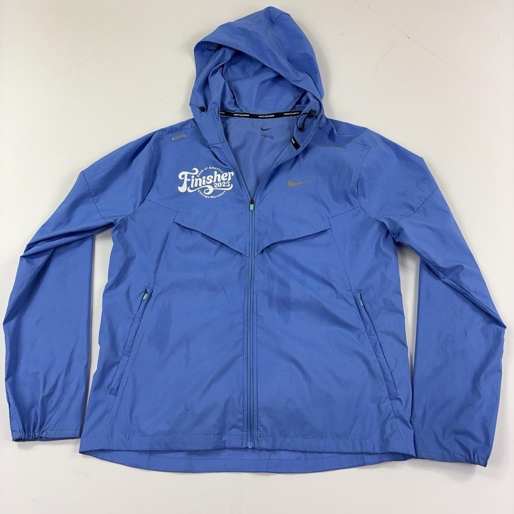 Nike Chicago Marathon 2023 Finisher Packable Running Jacket Women's Small Blue